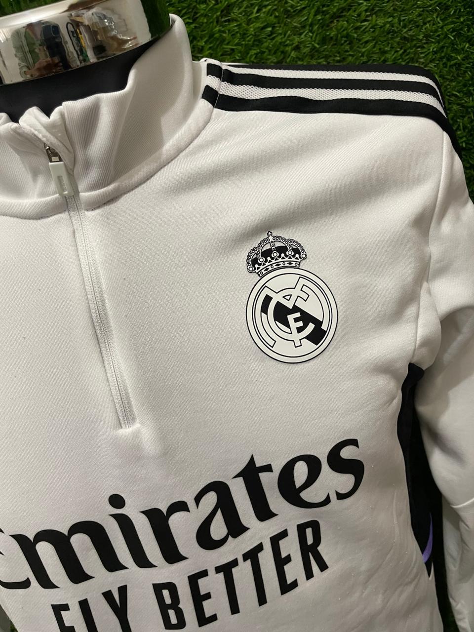 SUDADERA REAL MADRID UTILERIA MEDIO CIERRE
