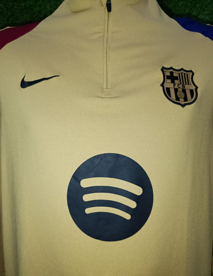 SUDADERA BARCELONA ENTRENAMIENTO DORADA ISOTIPO REDONDO