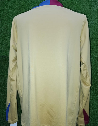 SUDADERA BARCELONA ENTRENAMIENTO DORADA ISOTIPO REDONDO