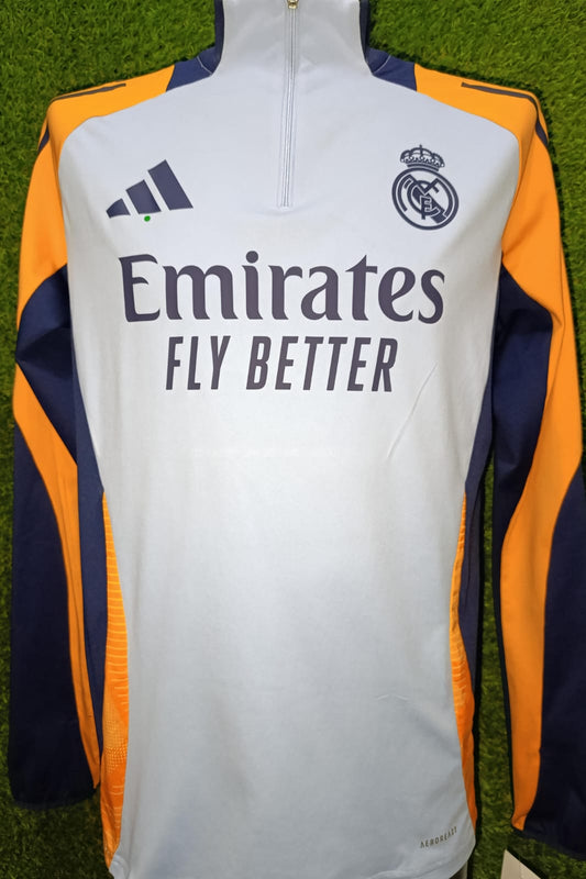 SUDADERA REAL MADRID ENTRENAMIENTO MEDIO CIERRE AZUL *DETALLE EN MANGA